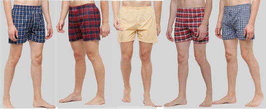 Fidato Men's Checkered Boxer/Shorts - Pack of 5 (FDMUBOXERPO5)