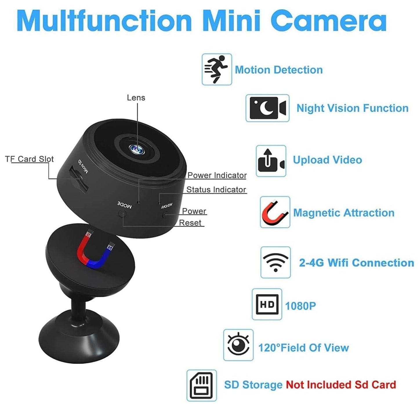 Mini Wireless WiFi Camera with Indoor Video Recorder