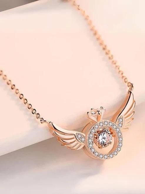 Rose Gold Angel Wings Pendant Chain - Cart Cosmic